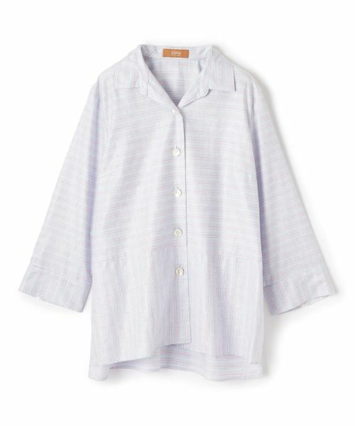 Leilian PLUS HOUSE / レリアンプラスハウス シャツ・ブラウス | ボーダーオープンカラーブラウス【Leilian WHITE LABEL】 | 詳細14