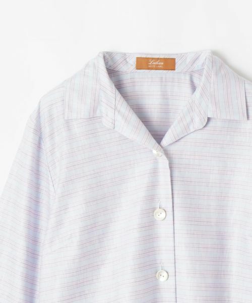Leilian PLUS HOUSE / レリアンプラスハウス シャツ・ブラウス | ボーダーオープンカラーブラウス【Leilian WHITE LABEL】 | 詳細16