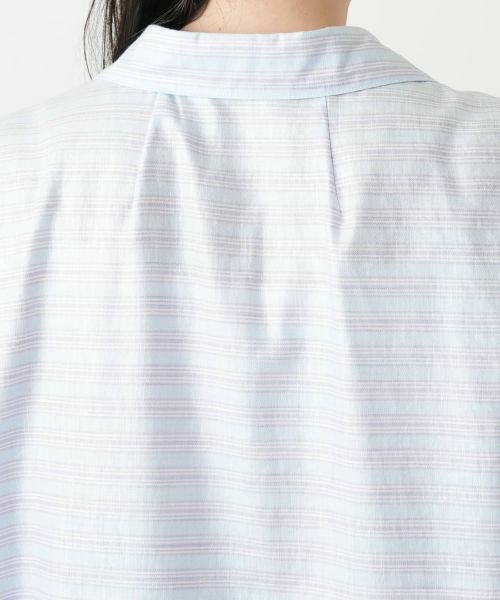 Leilian PLUS HOUSE / レリアンプラスハウス シャツ・ブラウス | ボーダーオープンカラーブラウス【Leilian WHITE LABEL】 | 詳細9