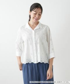 Leilian PLUS HOUSE / レリアンプラスハウス シャツ・ブラウス | カットワーク刺繍ブラウス【Leilian WHITE LABEL】