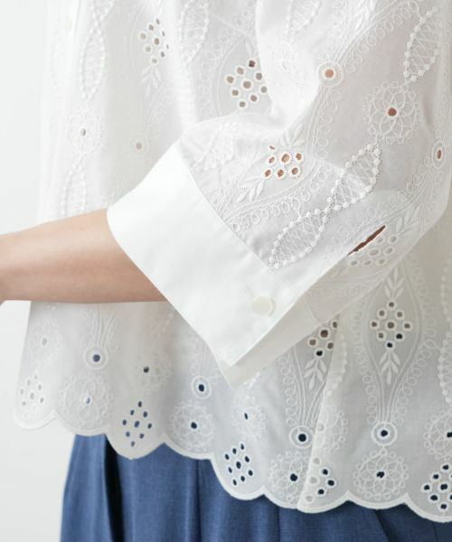 Leilian PLUS HOUSE / レリアンプラスハウス シャツ・ブラウス | カットワーク刺繍ブラウス【Leilian WHITE LABEL】 | 詳細10