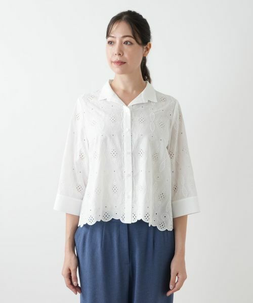 Leilian PLUS HOUSE / レリアンプラスハウス シャツ・ブラウス | カットワーク刺繍ブラウス【Leilian WHITE LABEL】 | 詳細4