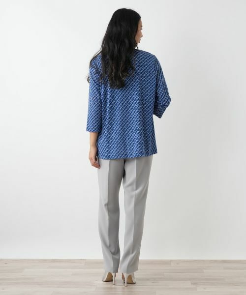 Leilian PLUS HOUSE / レリアンプラスハウス カットソー | 幾何学柄クルーネックカットソー | 詳細3