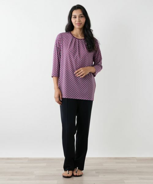 Leilian PLUS HOUSE / レリアンプラスハウス カットソー | 幾何学柄クルーネックカットソー | 詳細4