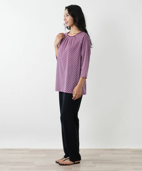 Leilian PLUS HOUSE / レリアンプラスハウス カットソー | 幾何学柄クルーネックカットソー | 詳細5