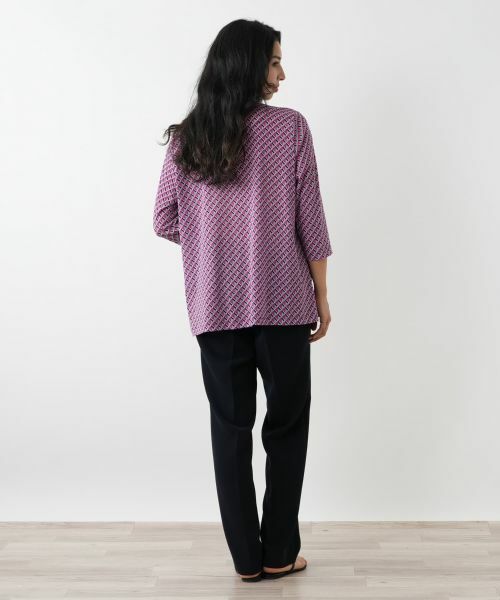 Leilian PLUS HOUSE / レリアンプラスハウス カットソー | 幾何学柄クルーネックカットソー | 詳細6