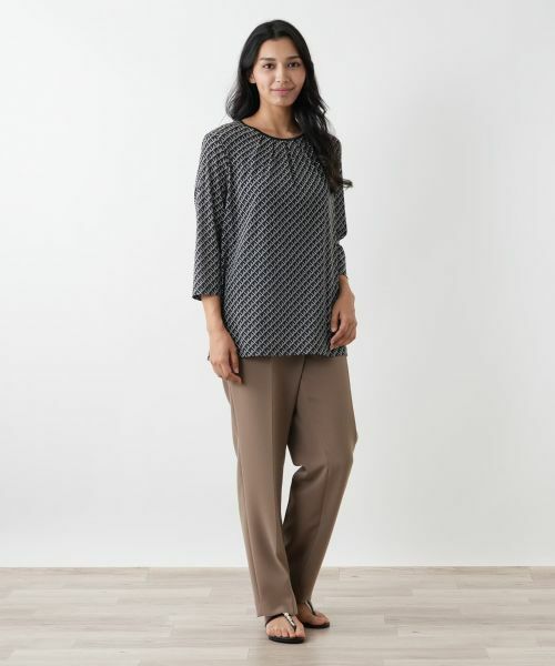 Leilian PLUS HOUSE / レリアンプラスハウス カットソー | 幾何学柄クルーネックカットソー | 詳細7