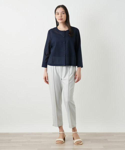 Leilian PLUS HOUSE / レリアンプラスハウス シャツ・ブラウス | 【店舗人気】クロップドブラウス【Leilian WHITE LABEL】 | 詳細1