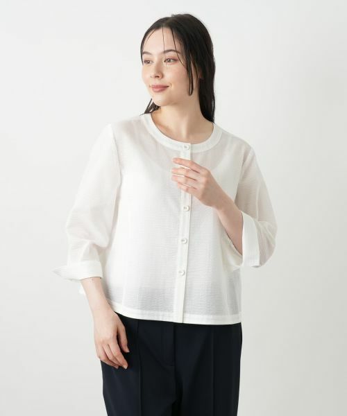 Leilian PLUS HOUSE / レリアンプラスハウス シャツ・ブラウス | 【店舗人気】クロップドブラウス【Leilian WHITE LABEL】 | 詳細10