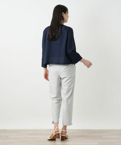 Leilian PLUS HOUSE / レリアンプラスハウス クロップドブラウス【Leilian WHITE LABEL】 七分袖ブラウス【Leilian WHITE LABEL