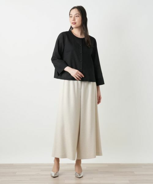 Leilian PLUS HOUSE / レリアンプラスハウス クロップドブラウス【Leilian WHITE LABEL】 七分袖ブラウス【Leilian WHITE LABEL