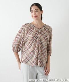 Leilian PLUS HOUSE / レリアンプラスハウス シャツ・ブラウス | チェックフレアブラウス