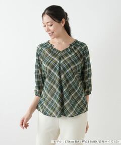 Leilian PLUS HOUSE / レリアンプラスハウス シャツ・ブラウス | チェックフレアブラウス