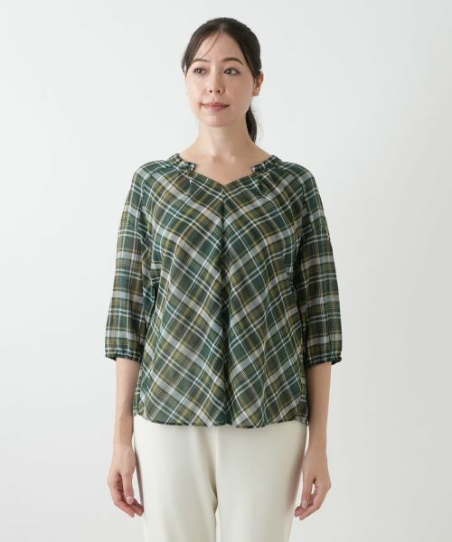 Leilian PLUS HOUSE / レリアンプラスハウス シャツ・ブラウス | チェックフレアブラウス | 詳細7