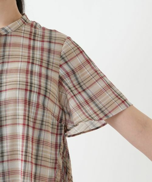 Leilian PLUS HOUSE / レリアンプラスハウス シャツ・ブラウス | プリーツ切替チェックブラウス | 詳細12