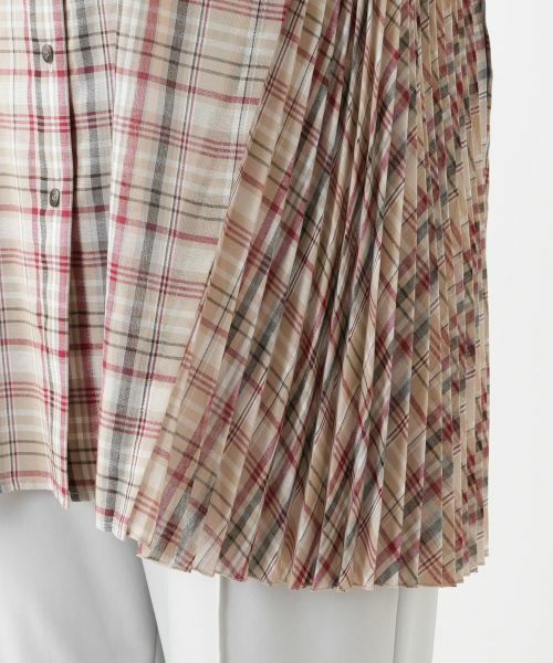 Leilian PLUS HOUSE / レリアンプラスハウス シャツ・ブラウス | プリーツ切替チェックブラウス | 詳細13