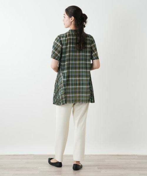 Leilian PLUS HOUSE / レリアンプラスハウス シャツ・ブラウス | プリーツ切替チェックブラウス | 詳細3