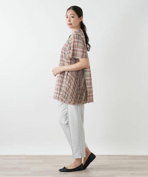 Leilian PLUS HOUSE / レリアンプラスハウス シャツ・ブラウス | プリーツ切替チェックブラウス | 詳細5