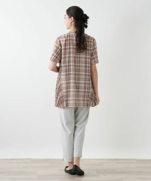 Leilian PLUS HOUSE / レリアンプラスハウス シャツ・ブラウス | プリーツ切替チェックブラウス | 詳細6