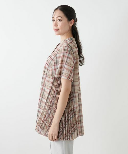 Leilian PLUS HOUSE / レリアンプラスハウス シャツ・ブラウス | プリーツ切替チェックブラウス | 詳細8