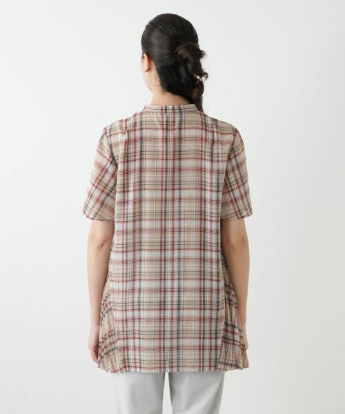 Leilian PLUS HOUSE / レリアンプラスハウス シャツ・ブラウス | プリーツ切替チェックブラウス | 詳細9