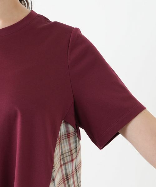 Leilian PLUS HOUSE / レリアンプラスハウス カットソー | チェック切替フレアカットソー | 詳細12