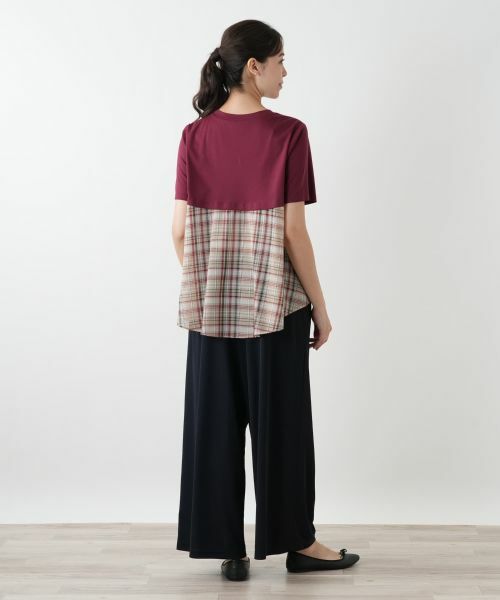 Leilian PLUS HOUSE / レリアンプラスハウス カットソー | チェック切替フレアカットソー | 詳細6