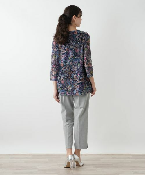 Leilian PLUS HOUSE / レリアンプラスハウス カットソー | プリントピンタックカットソー【BINDA】 | 詳細3