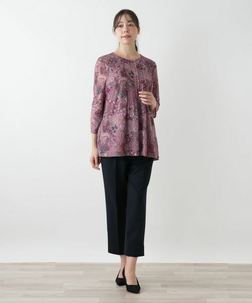 Leilian PLUS HOUSE / レリアンプラスハウス カットソー | プリントピンタックカットソー【BINDA】 | 詳細4