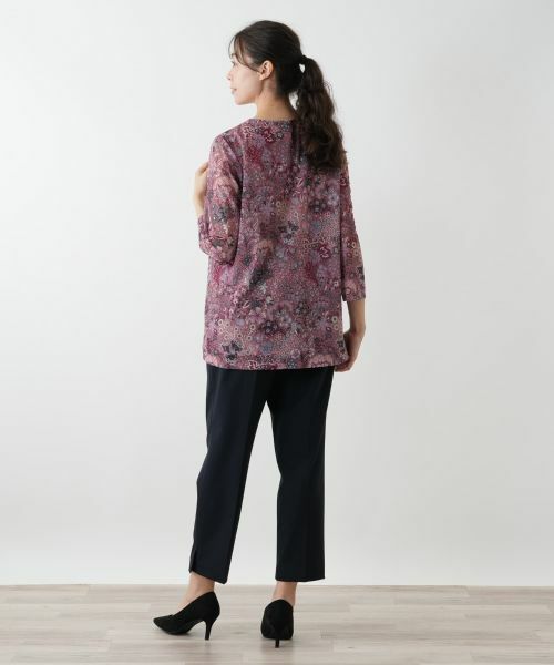 Leilian PLUS HOUSE / レリアンプラスハウス カットソー | プリントピンタックカットソー【BINDA】 | 詳細6