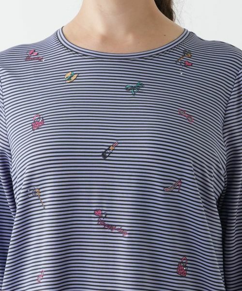 Leilian PLUS HOUSE / レリアンプラスハウス カットソー | 刺繍ボーダーカットソー | 詳細13