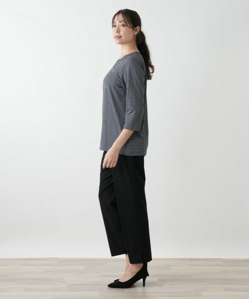 Leilian PLUS HOUSE / レリアンプラスハウス カットソー | 刺繍ボーダーカットソー | 詳細5