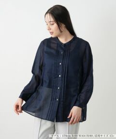 Leilian PLUS HOUSE / レリアンプラスハウス シャツ・ブラウス | スタンドカラーブラウス【Leilian WHITE LABEL】