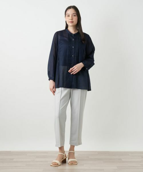 Leilian PLUS HOUSE / レリアンプラスハウス シャツ・ブラウス | スタンドカラーブラウス【Leilian WHITE LABEL】 | 詳細1