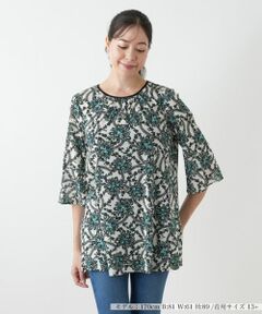 Leilian PLUS HOUSE / レリアンプラスハウス シャツ・ブラウス | プリントフレアブラウス