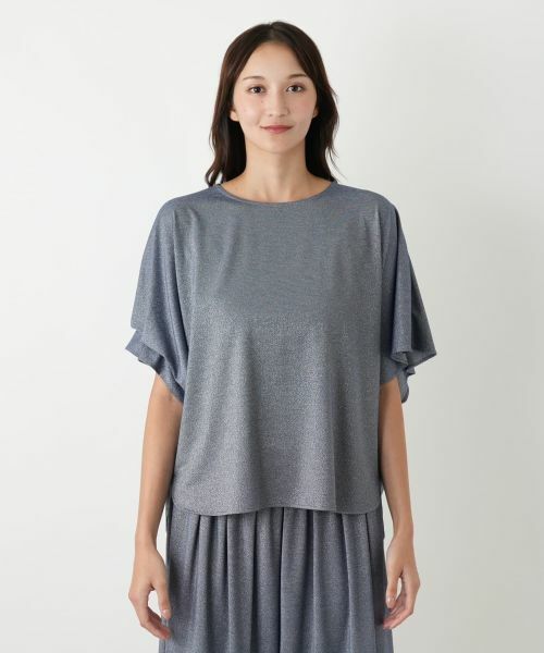 Leilian PLUS HOUSE / レリアンプラスハウス カットソー | ラメタックスリーブカットソー | 詳細4