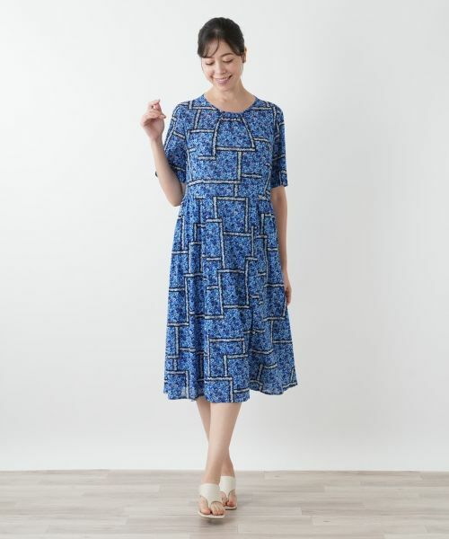 Leilian PLUS HOUSE / レリアンプラスハウス ドレス | フラワー柄フレアワンピース | 詳細1