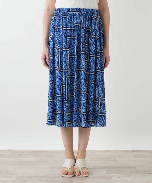 Leilian PLUS HOUSE / レリアンプラスハウス ミニ・ひざ丈スカート | フラワー柄フレアスカート | 詳細7