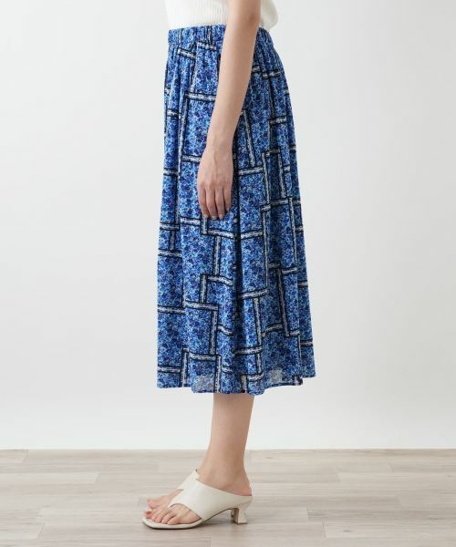 Leilian PLUS HOUSE / レリアンプラスハウス ミニ・ひざ丈スカート | フラワー柄フレアスカート | 詳細8