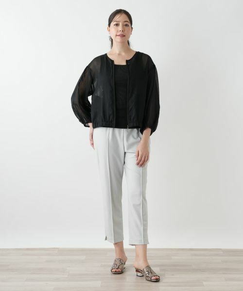 Leilian PLUS HOUSE / レリアンプラスハウス その他アウター | ノーカラーシアーブルゾン | 詳細1