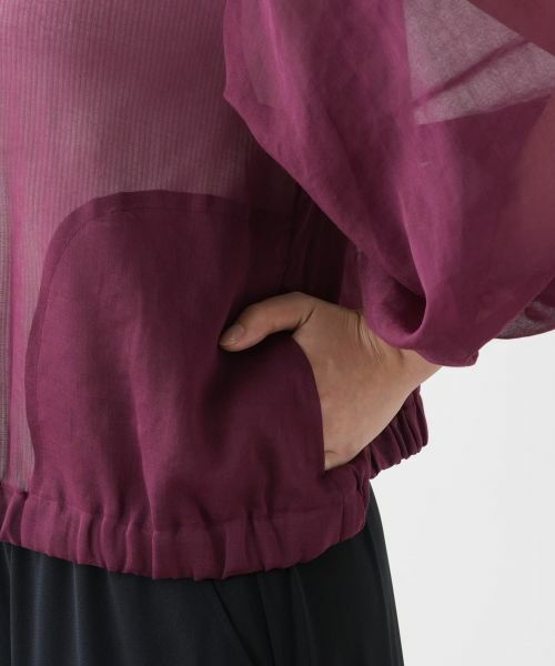 Leilian PLUS HOUSE / レリアンプラスハウス その他アウター | ノーカラーシアーブルゾン | 詳細13