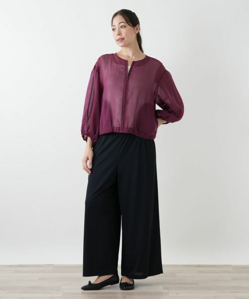 Leilian PLUS HOUSE / レリアンプラスハウス その他アウター | ノーカラーシアーブルゾン | 詳細4