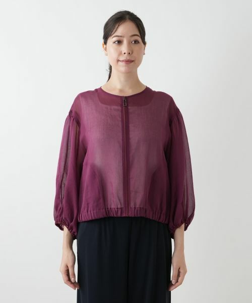 Leilian PLUS HOUSE / レリアンプラスハウス その他アウター | ノーカラーシアーブルゾン | 詳細7