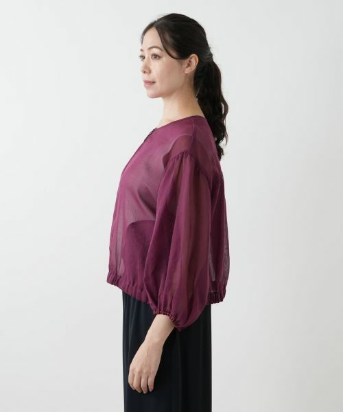 Leilian PLUS HOUSE / レリアンプラスハウス その他アウター | ノーカラーシアーブルゾン | 詳細8