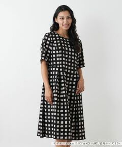 Leilian PLUS HOUSE / レリアンプラスハウス ドレス | 格子柄フレアワンピース