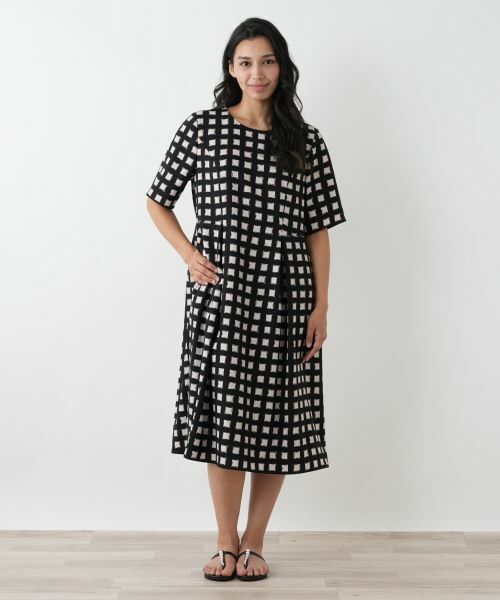 Leilian PLUS HOUSE / レリアンプラスハウス ドレス | 格子柄フレアワンピース | 詳細1
