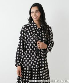 Leilian PLUS HOUSE / レリアンプラスハウス シャツ・ブラウス | ボウタイ風格子柄ブラウス