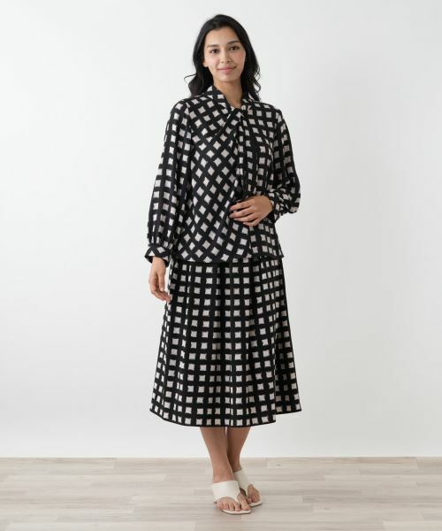 Leilian PLUS HOUSE / レリアンプラスハウス シャツ・ブラウス | ボウタイ風格子柄ブラウス | 詳細1