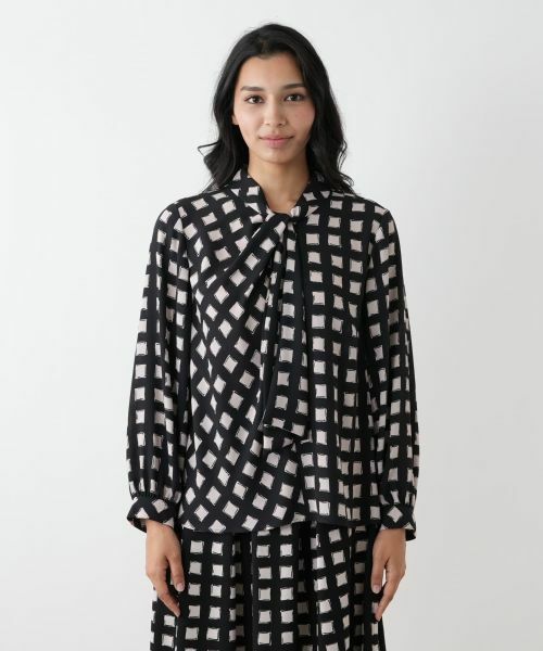 Leilian PLUS HOUSE / レリアンプラスハウス シャツ・ブラウス | ボウタイ風格子柄ブラウス | 詳細4