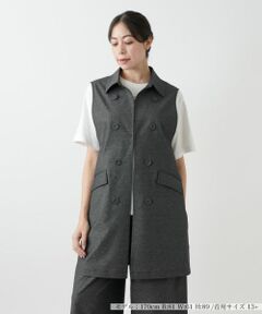 Leilian PLUS HOUSE / レリアンプラスハウス テーラードジャケット | 洗えるデニム調トレンチ風ジレ